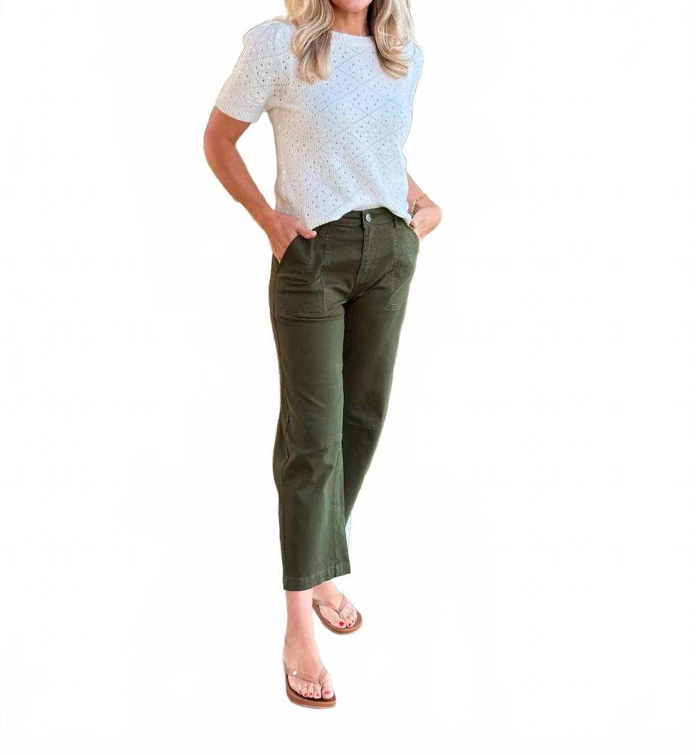 NEW KUT FROM THE KLOTH women's ashton high barrel leg pants in tuscan grove